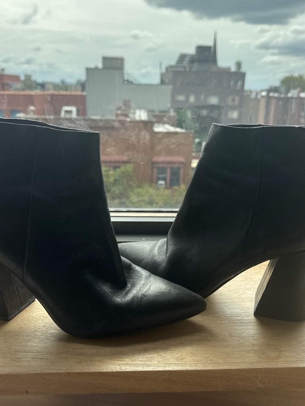 Vince Camuto Black Pointed-Toe Ankle Booties